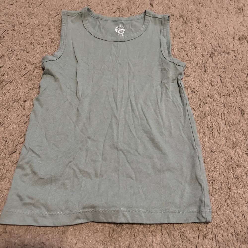 Kids Sleeveless Crewneck Tank Top - Sage Green